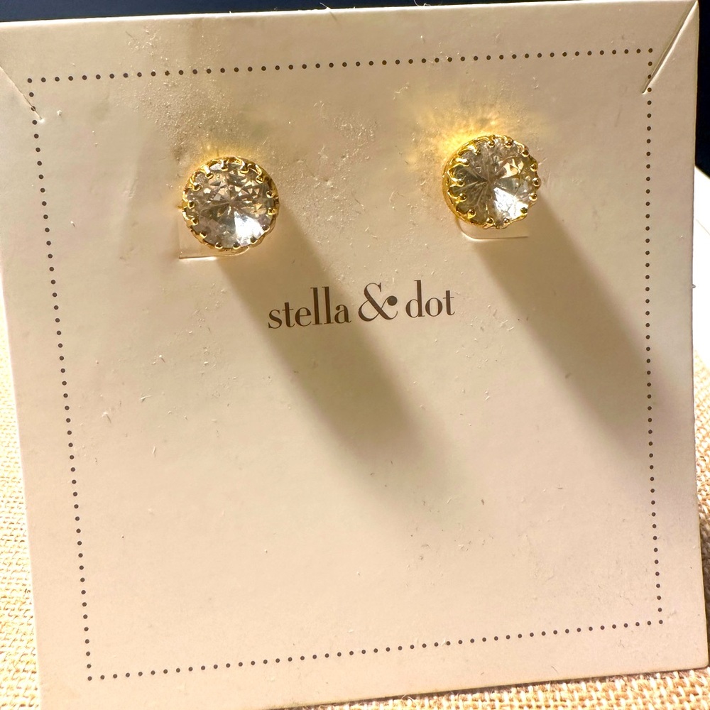Stella & Dot Gold and Silver Stud Earrings